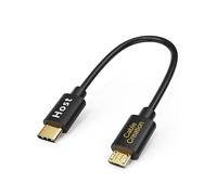 KALANKA-USB Type C to Micro USB OTG Cable, 20cm Short PVC Cable Compatible with MacBook (Pro), Pixel, Huawei, Honor, Samsung, Xiaomi, OnePlus, Tablet, Kindles etc, 0.2M, Black