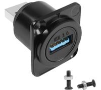 KALANKA-USB3.0 Mâle à Femelle Panneau Montage Adaptateur 5Gbps USB Fiche à Prises Conversion Connecteur USB3.0 Tout Droit Montage Prise, D/XLR Panneau Montage, pour Données Transfert/Chargement