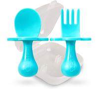 Kalanka-Ustensiles Pour Tout-Petits Cuillères Et Fourchettes Pour Tout-Petits Couverts Pour Bébé Fourchette Pour Tout-Petits, Sans Bpa Et Sans Phtalate Et Tout-Petit, 1 Ensemble, Bleu Sarcelle