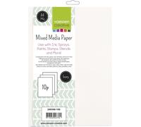 KALANKA-Vaessen Creative Paquet de 10 Papiers Mixed Media Ivory A4 Épaisseur de 240 Grammes pour Les Techniques Wet et Dry, Humide et Sec, Ivoire