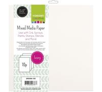 KALANKA-Vaessen Creative Paquet de 10 papiers Mixed Media Ivory Techniques Wet et Dry, Humide et Sec, Ivoire, 30,5 x 30,5 cm