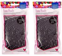 KALANKA-Vaessen Creative Perles à Repasser, Noir, Set de 1100 pièces DIY pour Enfants, Création de Bijoux, Décorations Faites Maison et Autres Idées de Loisirs Créatifs, 5mm (Lot de 2)