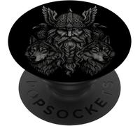 Kalanka-Valhalla Odin Corbeau Loup Mythes Nordiques Viking Popsockets Popgrip Adhésif
