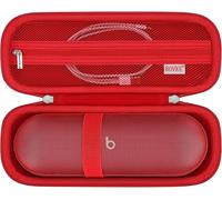 KALANKA-Valise Compatible avec Pill sans Fil Bluetooth Haut - Parleur Pill Portable Haut - Parleur Stand Pochette avec Maille supplémentaire câble de Charge Poche Rouge