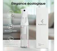 KALANKA-Vaporisateur, Brume Ultra-Fine de 300 ml, pour la maison, salon, voitur, pulvérisation continue et silencieuse, remplissable, design breveté original (Flacon transparent, imprimé rose)
