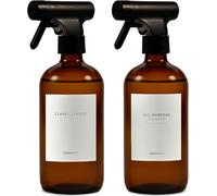 KALANKA-vaporisateur en verre - 500 ml Ambre lot de 2 avec 16 étiquettes - pulverisateur - spray vide - Spray Bottle