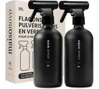 Kalanka-Vaporisateur En Verre Pour Cheveux - 500 Ml Noir Lot De 2 Avec 16 Étiquettes - Pulverisateur - Spray Vide - Spray Bottle