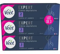 Kalanka-Veet Expert - Lot De 3 Crèmes Dépilatoire Poils Tenaces - Corps & Jambes - Agit En 2min - 3x200ml