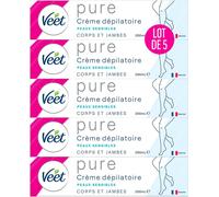 Kalanka-Veet Pure - Crème Dépilatoire Corps & Jambes - Peaux Sensibles - Sans Odeur D'amoniaque - Lot De 5x200ml