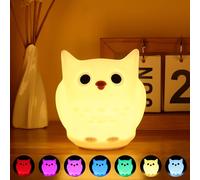 Kalanka-Veilleuse Enfant,7 Couleurs Veilleuse Hibou,Veilleuses Bébé Lampe De Chevet Minuterie 30 Minutes,Décoration De Chambre D'enfant Cadeaux Et Surprises Pour Garçons Et Filles