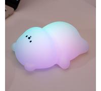 KALANKA-Veilleuse mignonne en forme d'ours allongé à intensité variable pour décoration de chambre, lampe de nuit en silicone super spongieuse. Excellente lumière d'ambiance pour le camping, la fête