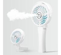 KALANKA-Ventilateur brumisateur portable amélioré 2025, deux boutons faciles à utiliser, ventilateur brumisateur rechargeable à main, ventilateurs de pulvérisation d'eau, mini ventilateurs de