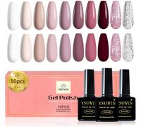 Kalanka-Vernis Semi Permanent, 10 Couleurs Nude Beige Rose Marron Bordeaux Rouge Foncer Hiver Paillettes Vernis Gel Soak Off Uv Vernis ¿¿ Ongles, French Manucure Nail Art Salon Diy ¿¿ La Maison