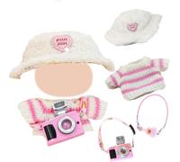 KALANKA-Vêtements pour Mini poupées en Peluche, 17cm vêtements pour Mini Peluches avec Pull en Peluche, Chapeau en Peluche, Pendentif caméra Guitare, pour Peluche Monstre (sans poupée)