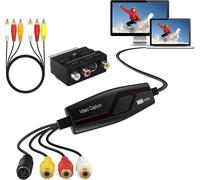 KALANKA-Vidéo Capture - Convertisseur vidéo pour RCA vers USB - Convertisseurs VHS VCR Hi8 Mini DV en numérique - pour PC, TV, Lecteur de Cassette, caméscope, Mac OS X ou Windows
