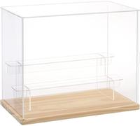 Kalanka-Vitrine Acrylique Transparente 3 Niveaux Petite Vitrine Pour Collection Vitrine Figurine Pour Pop Mart Labubu Vitrine Voiture Miniature Rangement Parfum (Grain De Bois, 31.5 X 18 X 25.5 Cm)