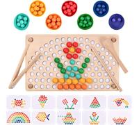 KALANKA-Volumoon Rainbow Clip Beads, Jouet Montessori en Bois, Jeu de Société Jeu de Clip Perles