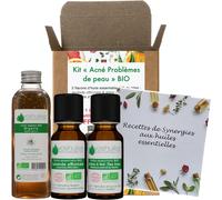 Kalanka-Voshuiles - Kit Acné Problème De Peau - 2 Huiles Essentielles + 1 Huile Végétale Bio - 100% Pure Et Naturelle - Hebbd, Ecocert - Tea Tree, Lavande Officinale, Nigelle - Voie Cutanée - 2x10ml,