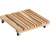 KALANKA-WAGNER Support à roulettes pour Pot de Fleur Feng Shui 28 x 28 x 5,5 cm pour l'intérieur I Bois Massif d'aulne certifié FSC®, Nature, huilé I Capacité de Charge 100 kg I Made in EU - 20023001