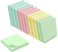 Kalanka-Waytex 1200 Notes Autocollantes Repositionnables Couleurs Pastel Assorties 12 Blocs De 100 Feuilles 75 X 75 Mm ¿ Jaune Bleu Rose Vert