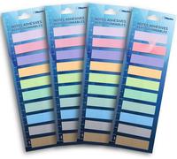 Kalanka-Waytex 800 Marque-Pages Adhésifs Repositionnables Plastifiés 10 Couleurs Soit 4 Packs De 10 Mini Blocs De 20 Sticky Notes Couleurs Pastels 45 X 12 Mm