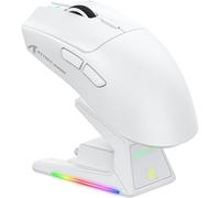 KALANKA-X1 Gaming Mouse with Touchpad RGB Charging Dock, PixArt PAW3395PRO Gaming Sensor, BT/2.4G Wireless/Wired Gaming Mouse, 40000 DPI, 53g Superlight Gamer Mice for Win11/Xbox/PS/Mac (White)
