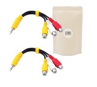 KALANKA-X2 Adaptateur Mini Jack Male vers 3 RCA Femelle Coaxial Cable Audio Vidéo Flexible Composite Jaune Blanc Rouge Minijack 3.5mm Marque Française