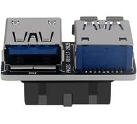 KALANKA-Xiwai Adaptateur double USB 3.0 type A femelle vers carte mère 20/19 broches PCBA type plat