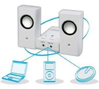 KALANKA-xmedia Haut-parleur haut-parleurs amplifiés et portable pour Apple Iphone/Ipod/iPod Nano/tous les Player MP3 et ordinateur, Blanc