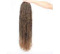 Kalanka-Xtrend 22 Pouces 8packs Pré-Torsion Passion Twist Crochet Tresses Cheveux Vague D'eau Pré-Torsion Passion Twist Cheveux Synthétique Tressage Extensions 12 Brins/Pack Pour Les Femmes Noires T2
