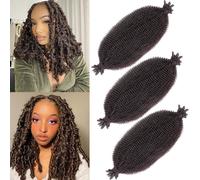 Kalanka-Xtrend 3 Packs 16 Inch Copper Red Soft Springy Afro Twist Hair Pre-Separated Spring Twist Hair For Faux Locs Natural Marley Twist Crochet Braiding Hair Synthetic Hair Extensions 8 Strands/Pac