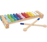 KALANKA-- Xylophone en Bois et Métal - Instrument de Musique Enfant - 12 Touches et 2 Baguettes incluses - Jouet d'Imitation et d'Éveil Musical - Peinture à l'eau -Dès 18 Mois, J07663