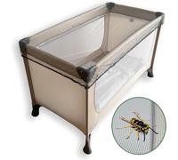 Kalanka-Zamboo Moustiquaire Lit Bebe, Filet Anti-Moustique Pour Lit Parapluie, Cododo, Berceau Et Parc Bébé - Universel, Mailles Fines, Résistant Et Lavable - Gris