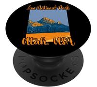Kalanka-Zion National Park Utah Usa Montagnes Drapeau Américain Popsockets Popgrip Adhésif