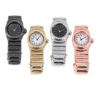 Kalastussaari 1/12 minuscules Montres, 4pcs Mini Montre, Mignon Scene Miniature Ornements de Maison de poupée pour Artisanat de Bricolage
