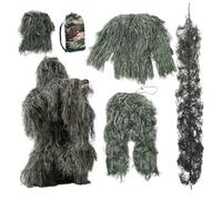 Kalastussaari 5 en 1 Costume de Ghillie, vêtements de Chasse au Camouflage 3D, Costume de Gorille léger, vêtements de Chasse au Camouflage pour Enfants Adultes Jeunes/L