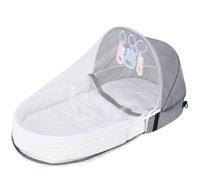 Kalastussaari Berceau Portable pour bébé 0-12 Mois, Berceau Semi-fermé Pliable avec écran de Maille, de Voyage avec Jouets Suspendus
