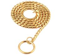 Kalastussaari Collier de Starter de Chien Colliers de chaîne en Or de 15,8 Pouces, chaîne d'étranglement de Glissement en Acier Inoxydable pour la Marche des Chiens