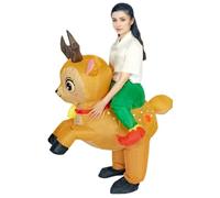Kalastussaari Costume de Renne Gonflable pour Les Rennes drôles Adultes Costume Gonflable avec Une Batterie de souffleuse, exploser pour la fête, la scène, Noël, Halloween Blow up