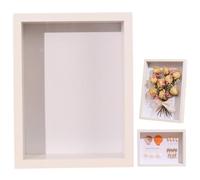 Kalastussaari Frame de boîte d'ombre 4x6 3D Small Smombre Shadow Box Frame à l'épreuve des poussières et à l'épreuve d'humidité pour 'Image de Fleurs séchées Plus, Seulement, Blanc 4x6