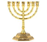 Kalastussaari Hanukkah Menorah 7 Branch Gold Menorah Vintage Hanoukka Décorations Hanoukka Gifts Menorah 9 Branche