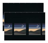 Kalastussaari Rideaux de lit superposé, 2 Panneaux 79x59 Rideaux de lit loft Nuit Lune Lune léger avec œillet, Bague Suspendue et Corde, Couverture d'intimité décorative pour la couchette Maison en