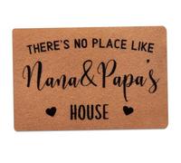 Kalastussaari Tapis de Porte personnalisé, Pas d'endroit comme Le Tapis d'entrée Lavable Absorbant sans Glissement de Nana & Papa, Cadeau / 16x24 Pouces