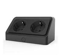 kalb | Avena, Multiprise à 2 prises angulaires, branchement direct 230 V, avec gabarit de perçage, double prise pour montage de meubles et armoires de salle de bain (noir)