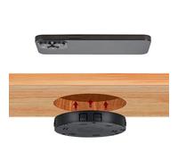 kalb | Chargeur sans Fil 15W Invisible 85mm x 13,5mm Universel Protégé Chargement inductif QC 3.0 USB Plug & Play Noir
