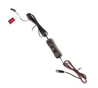 Kalb | Interrupteur manuel LED 12-24 V DC 2 broches pour éclairage Plug & Play avec mini LED mâle & femelle, interrupteur à bascule en ligne, max. 3 A, plastique noir, longueur du câble 2 m