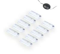 kalb | LED Éclairage bords de verre Ambilux Clip transparent 3000K 5000K 1-10 sets Verre 4-10mm Interrupteur à pied Extensible avec variateur & contrôle Smart-Home (Blanc froid, Set de 10)