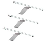 kalb | luminaire LED en saillie 340x170x40 mm pour placard 12 V CC 4 W 230 lm avec interrupteur et bloc d’alimentation gris argenté (gris argenté, lot de 3, blanc chaud)