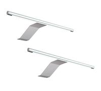 kalb | luminaire LED en saillie 340x170x40 mm pour placard 12 V CC 4 W 230 lm avec interrupteur et bloc d’alimentation gris argenté (gris argenté, lot de 2, blanc chaud)