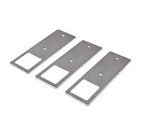 kalb |Luminaires d'agencement LED acier inoxydable brossé 5W- lampe de cuisine très plate spot encastrable, set de 3 pièces blanc chaud